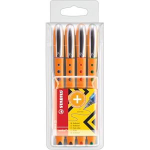 STABILO kuličkové pero worker+ jemné balení 4 ks zelená, červená, modrá, černá STABILO kuličkové pero worker+ jemné balení 4 ks zelená, červená, modrá, černá
