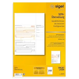 Sigel ZV572 SEPA převody, A4, 250 listů, nosič převodů / číselný list, s předlohou pro popis zdarma Sigel ZV572 SEPA převody, A4, 250 listů, nosič převodů / číselný list, s předlohou pro popis zdarma