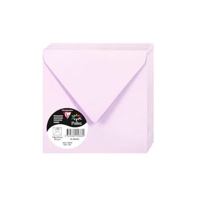 Clairefontaine 5868C balení s 20 obálkami pyl, 140 x 140 mm, 120 g, ideální pro pozvánky a korespondenci, šeřík, 1 balení Clairefontaine 5868C balení s 20 obálkami pyl, 140 x 140 mm, 120 g, ideální pro pozvánky a korespondenci, šeřík, 1 balení
