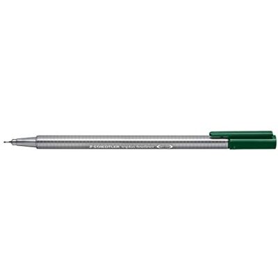 Staedtler 334-55 Triplus Fineliner (trojhranný, super jemný, kovově zasazený hrot, šířka čar cca 0,3 mm, 10 kusů) zemově zelená Staedtler 334-55 Triplus Fineliner (trojhranný, super jemný, kovově zasazený hrot, šířka čar cca 0,3 mm, 10 kusů) zemově zelená