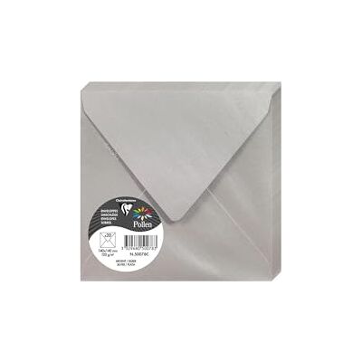 Clairefontaine 50078C balení s 20 obálek pyl, 140 x 140 mm, 120 g, stříbro Clairefontaine 50078C balení s 20 obálek pyl, 140 x 140 mm, 120 g, stříbro