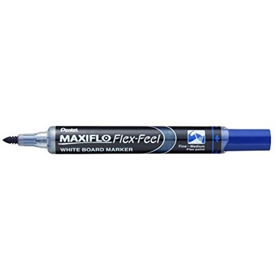 Pentel MWL5SBF-CX Maxiflo Flex-Feel Whiteboard-Marker, 12 Stück Blau Pentel MWL5SBF-CX Maxiflo Flex-Feel Whiteboard-Marker, 12 Stück Blau