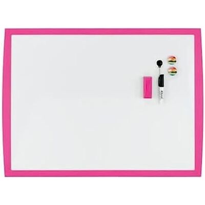 Nobo Rexel JOY magnetická, stíratelná tabule, 585 x 430 mm, obloukový rám z plastu, vč. značkovače, magnety a gumy, bílá s rámem v růžové, 2104177 Nobo Rexel JOY magnetická, stíratelná tabule, 585 x 430 mm, obloukový rám z plastu, vč. značkovače, magnety a gumy, bílá s rámem v růžové, 2104177