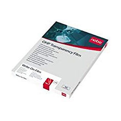 Nobo 33638235 Folie für OHP Schreibfolie, für A4, Stärke: 120 My, Packung, für Direktbeschriftung mit allen Markern, 100 Stück Nobo 33638235 Folie für OHP Schreibfolie, für A4, Stärke: 120 My, Packung, für Direktbeschriftung mit allen Markern, 100 Stück