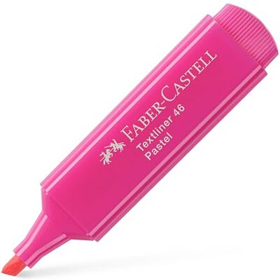 Faber-Castell 154654 – zvýrazňovač 46 pastelově růžový, s trvanlivým klínovým hrotem, šířka linky 1–5 mm Faber-Castell 154654 – zvýrazňovač 46 pastelově růžový, s trvanlivým klínovým hrotem, šířka linky 1–5 mm