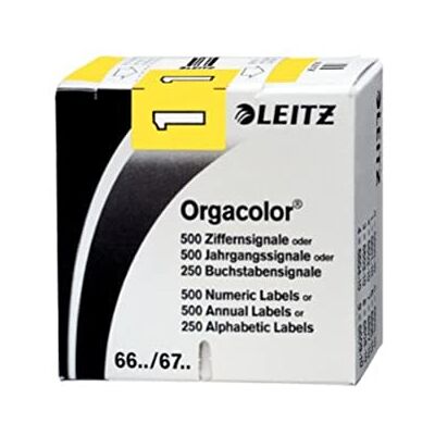 Leitz 66011000 Orgacolor Ziffernsignal 1, 500 Stück, gelb Leitz 66011000 Orgacolor Ziffernsignal 1, 500 Stück, gelb