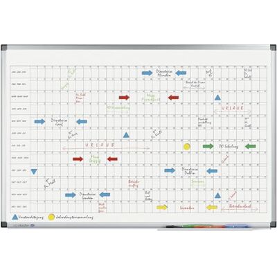 Legamaster Roční plánovač 7-411000 Premium, UV tvrzená bílá tabule, horizontální roční přehled, 90 x 60 cm Legamaster Roční plánovač 7-411000 Premium, UV tvrzená bílá tabule, horizontální roční přehled, 90 x 60 cm