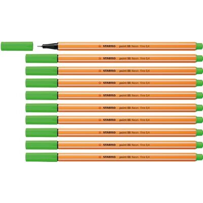 STABILO Fineliner point 88 Balení 10 kusů, jablkově zelená STABILO Fineliner point 88 Balení 10 kusů, jablkově zelená
