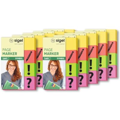 Sigel Značkovač symboly papír balení 10 ks 160 proužků HN635/10, formát 20 x 50 mm pro označení a organizaci Sigel Značkovač symboly papír balení 10 ks 160 proužků HN635/10, formát 20 x 50 mm pro označení a organizaci