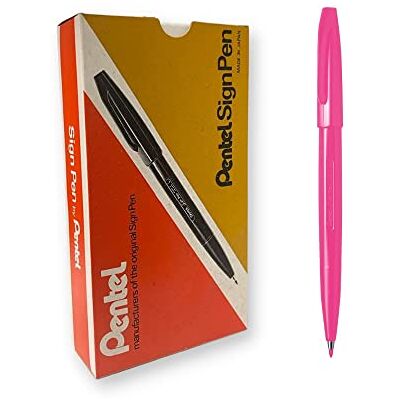 Pentel S520-P Sign Pen spisovací pero, tloušťka čáry 0,8 mm, růžová, balení 12 ks Pentel S520-P Sign Pen spisovací pero, tloušťka čáry 0,8 mm, růžová, balení 12 ks