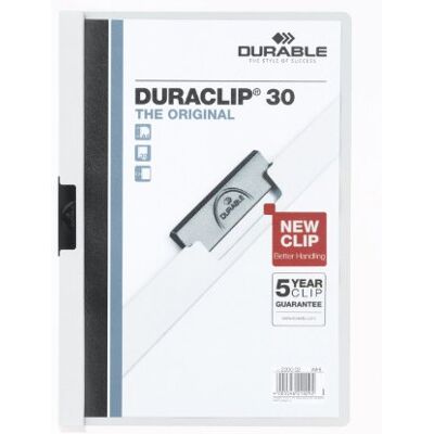 Durable Upínací desky Duraclip (originál 30, tvrdá fólie, až 30 listů A4 Desky na dokumenty pro 1-30 listů, upínací sešívačka pro neděrovaný papír, výška naplnění 3 mm, desky na klipy Durable Upínací desky Duraclip (originál 30, tvrdá fólie, až 30 listů A4 Desky na dokumenty pro 1-30 listů, upínací sešívačka pro neděrovaný papír, výška naplnění 3 mm, desky na klipy