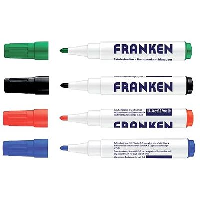 Franken Board-Marker U-Act! Line, 3 mm feine Spitze, 4 Stück, farblich sortiert, Z1999 Franken Board-Marker U-Act! Line, 3 mm feine Spitze, 4 Stück, farblich sortiert, Z1999