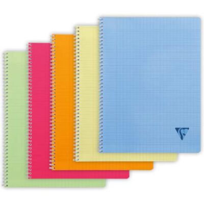 Clairefontaine 328315C Spiralheft / Kladde Linicolor Fresh, französische Lineatur, DIN A4+, 24x32 cm, 50 Blatt, Einband aus PP, farbig sortiert, 1 Stück Clairefontaine 328315C Spiralheft / Kladde Linicolor Fresh, französische Lineatur, DIN A4+, 24x32 cm, 50 Blatt, Einband aus PP, farbig sortiert, 1 Stück
