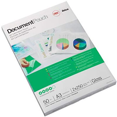 GBC Laminovací fólie A3 250 mic, extra silné a robustní laminovací kapsy v balení po 50, lesklé, průhledné, ideální pro kancelář a školu, 3740450 GBC Laminovací fólie A3 250 mic, extra silné a robustní laminovací kapsy v balení po 50, lesklé, průhledné, ideální pro kancelář a školu, 3740450