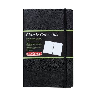 Herlitz my.book Classic Collection zápisník A6 vzhled kůže, prázdný, černý papír, krémový, 96 listů, 80 g/m², s poutkem na tužku a záložkou Herlitz my.book Classic Collection zápisník A6 vzhled kůže, prázdný, černý papír, krémový, 96 listů, 80 g/m², s poutkem na tužku a záložkou