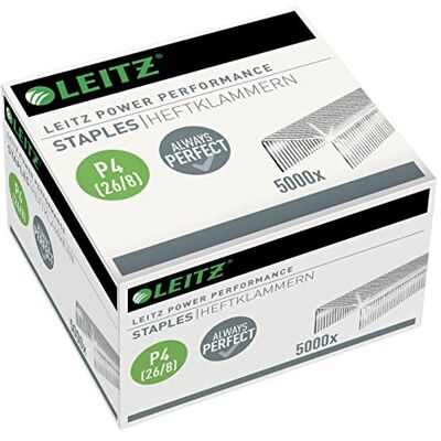 Leitz Power Performance sešívací svorky P4 (26/8), pozinkované, box s 5000 sponami, 5559000 Leitz Power Performance sešívací svorky P4 (26/8), pozinkované, box s 5000 sponami, 5559000