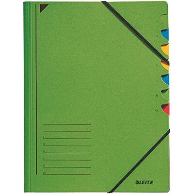 Leitz Pořadač 3907-55 7 přihrádek zelené Leitz Pořadač 3907-55 7 přihrádek zelené