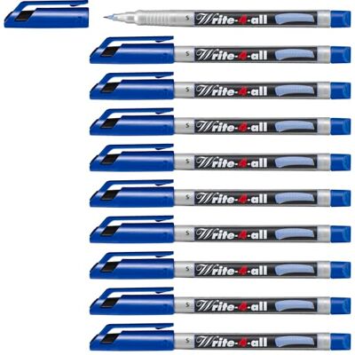 STABILO Permanentní popisovač – Write-4 all – super jemný – balení po 10 kusech – modrá superfein, 10er Pack, blau STABILO Permanentní popisovač – Write-4 all – super jemný – balení po 10 kusech – modrá superfein, 10er Pack, blau
