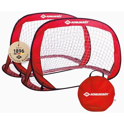 Schildkröt Pop-Up fotbalové branky, sada 2 ks – samonastavovací mini branky pro děti a dospělé – 120 × 80 × 80 cm – vč. tašky, sklolaminátové tyče a kolíků – skládací a mobilní venkovní použití Schildkröt Pop-Up fotbalové branky, sada 2 ks – samonastavovací mini branky pro děti a dospělé – 120 × 80 × 80 cm – vč. tašky, sklolaminátové tyče a kolíků – skládací a mobilní venkovní použití