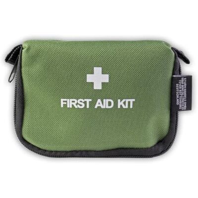 Mil-Tec ® Sada první pomoci s 26 díly • Kompaktní First Aid sada s obsahem • Outdoorová a cestovní taška pro případ nouze • Lékárnička lehká a praktická • Upevnění na opasek a batoh • olivová Mil-Tec ® Sada první pomoci s 26 díly • Kompaktní First Aid sada s obsahem • Outdoorová a cestovní taška pro případ nouze • Lékárnička lehká a praktická • Upevnění na opasek a batoh • olivová