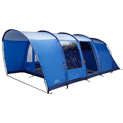 Vango Farnham 500 stylový tunelový stan pro 5 osob s TBS II pro rodinný kempování za každého počasí, zasazená předsíň, všitá podlážka, modrá River Vango Farnham 500 stylový tunelový stan pro 5 osob s TBS II pro rodinný kempování za každého počasí, zasazená předsíň, všitá podlážka, modrá River
