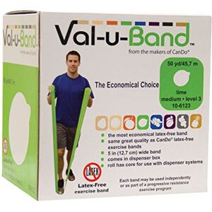 CanDo Tréninkový pás / gymnastický pás, délka 45 m, Val-u-Band®, bez latexu – světle zelený (lehký) CanDo Tréninkový pás / gymnastický pás, délka 45 m, Val-u-Band®, bez latexu – světle zelený (lehký)