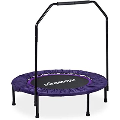 Relaxdays Trampolína skládací s nosnou tyčí vnitřní v x š x h: 113 x 102 x 102 cm maximální zatížení: 120 kg černá-fialová Relaxdays Trampolína skládací s nosnou tyčí vnitřní v x š x h: 113 x 102 x 102 cm maximální zatížení: 120 kg černá-fialová