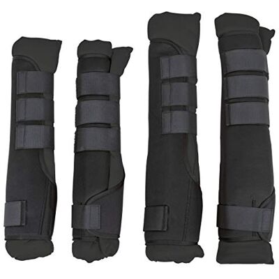 Covalliero 4 x kamaše pro stáje a taneční sporty, kamaše pro koně, černé, plné, L, koně, lze prát v pračce na 30 °C, absorbující nárazy, tepelně izolující Covalliero 4 x kamaše pro stáje a taneční sporty, kamaše pro koně, černé, plné, L, koně, lze prát v pračce na 30 °C, absorbující nárazy, tepelně izolující
