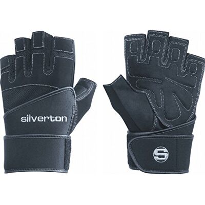 Silverton POWER PLUS Fitness rukavice, s neoprenovým vinutím zápěstí, nastavitelný tlak pro optimální stabilitu, pro pány a dámy, rukavice do tělocvičny, vzpěračské rukavice Silverton POWER PLUS Fitness rukavice, s neoprenovým vinutím zápěstí, nastavitelný tlak pro optimální stabilitu, pro pány a dámy, rukavice do tělocvičny, vzpěračské rukavice