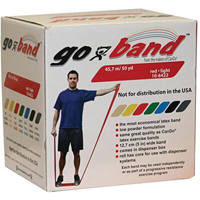 Cando Go-Band odporový pás role 45,7 m – červený (lehký) – cenově výhodný latexový cvičební pás pro fitness, fyzioterapii a ergoterapii Cando Go-Band odporový pás role 45,7 m – červený (lehký) – cenově výhodný latexový cvičební pás pro fitness, fyzioterapii a ergoterapii