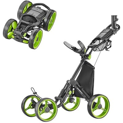 Caddytek Golfový vozík Explorer V8 se 4 koly, kompaktní, lehký, skládací, skládací, limetková zelená Caddytek Golfový vozík Explorer V8 se 4 koly, kompaktní, lehký, skládací, skládací, limetková zelená