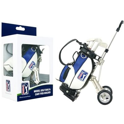 PGA TOUR Gadget Desktop golfová taška a kuličkové pero dárková sada, stříbrná / bílá / modrá PGA TOUR Gadget Desktop golfová taška a kuličkové pero dárková sada, stříbrná / bílá / modrá