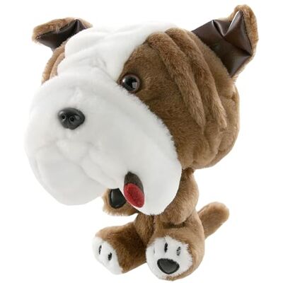 Longridge Bulldog Golfschlägerkopfabdeckung Clip-System für Driver bis 460 cc, Plüsch, Marron/Weiß, Golf Longridge Bulldog Golfschlägerkopfabdeckung Clip-System für Driver bis 460 cc, Plüsch, Marron/Weiß, Golf