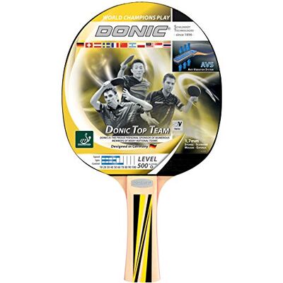 Schildkröt Donic- pálka na stolní tenis Top Team 500, rukojeť AVS, 1,7 mm houba, Donic hvězda 1 ITTF obložení Schildkröt Donic- pálka na stolní tenis Top Team 500, rukojeť AVS, 1,7 mm houba, Donic hvězda 1 ITTF obložení