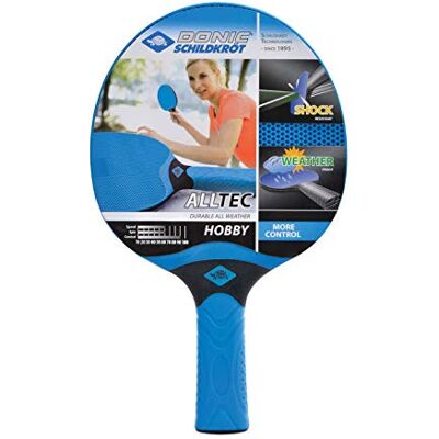 Schildkröt Donic- Outdoor pálka na stolní tenis Alltec Hobby, plastová pálka, odolná proti povětrnostním vlivům, robustní omyvatelná Schildkröt Donic- Outdoor pálka na stolní tenis Alltec Hobby, plastová pálka, odolná proti povětrnostním vlivům, robustní omyvatelná