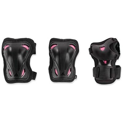 Rollerblade Skate Gear W 3 balení, sada chráničů inline bruslí chrániče loktů, kolen a ruky, pro dámy, černá/malina, S Rollerblade Skate Gear W 3 balení, sada chráničů inline bruslí chrániče loktů, kolen a ruky, pro dámy, černá/malina, S