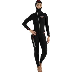 Cressi Diver Lady Monopiece Wetsuit Premium neoprenový oblek pro dámy s pevnou kapucí k dostání v 5 mm, černá/červená, XS/1 Cressi Diver Lady Monopiece Wetsuit Premium neoprenový oblek pro dámy s pevnou kapucí k dostání v 5 mm, černá/červená, XS/1