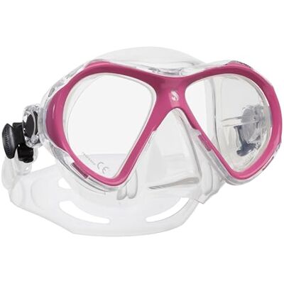 SCUBAPRO Spectra Mini potápěčská maska s ultra průhledným dvojitým sklem a EZ Equalize nosní kapsa pro malé potápěče, transparentní/růžová SCUBAPRO Spectra Mini potápěčská maska s ultra průhledným dvojitým sklem a EZ Equalize nosní kapsa pro malé potápěče, transparentní/růžová