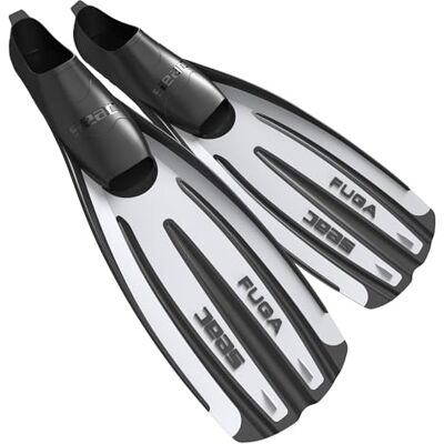 SEAC Fuga, Flossen zum Tauchen, Freitauchen und Schnorcheln, Erwachsene, geschlossenem Fußteil, Made in Italy, Weiß, 44/45 SEAC Fuga, Flossen zum Tauchen, Freitauchen und Schnorcheln, Erwachsene, geschlossenem Fußteil, Made in Italy, Weiß, 44/45