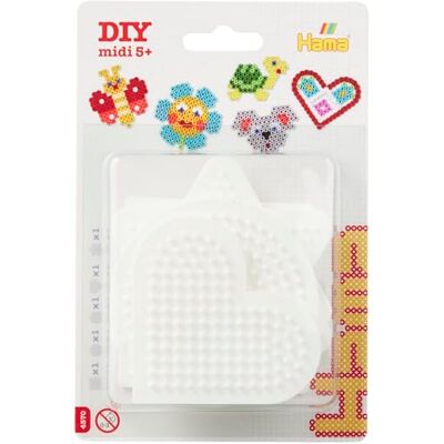 Hama Perly 4570 Malé tužky 5dílná sada pro nažehlovací korálky Midi s průměrem 5 mm, motivy čtyřúhelníku, kruhu, srdce, hvězdy a šestiúhelník v bílé, kreativní zábava pro malé i velké Hama Perly 4570 Malé tužky 5dílná sada pro nažehlovací korálky Midi s průměrem 5 mm, motivy čtyřúhelníku, kruhu, srdce, hvězdy a šestiúhelník v bílé, kreativní zábava pro malé i velké