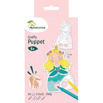 Avenue Mandarine MY MANDARINE GY008O malovací blok Graffy Puppet, 24 předražených kreseb panenek (12 designů x2), 250 g kreslicí papír, od 5 let, princezna a princ, 1 kus Avenue Mandarine MY MANDARINE GY008O malovací blok Graffy Puppet, 24 předražených kreseb panenek (12 designů x2), 250 g kreslicí papír, od 5 let, princezna a princ, 1 kus