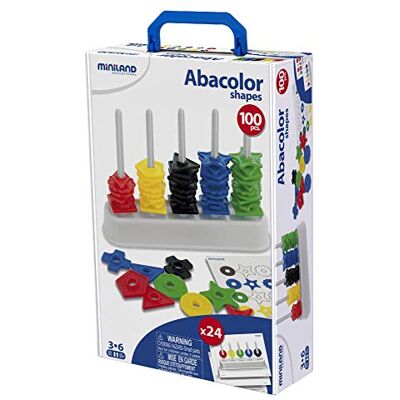 Miniland 95270 Abacolor Shapes, 100 Formen und 12 Vorlage Koffer Miniland 95270 Abacolor Shapes, 100 Formen und 12 Vorlage Koffer