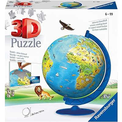 Ravensburger 3D glóbusové puzzle 12340, 180 dílů, vícebarevný, doporučený věk 7–12 let, velikost 26,7 × 23 cm Ravensburger 3D glóbusové puzzle 12340, 180 dílů, vícebarevný, doporučený věk 7–12 let, velikost 26,7 × 23 cm