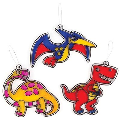 Baker Ross Dekorativní lapač slunce dinosaurů, 8 kusů Baker Ross Dekorativní lapač slunce dinosaurů, 8 kusů