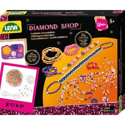 Lena Hračky SIMM 42304 – Sada pro kutily Diamond Shop velká, s 10 000 navlékacími perličkami, elastickými nitěmi, třídícími miskami a návodem (český jazyk nelze zaručit), sada šperků pro děti od 8 let Lena Hračky SIMM 42304 – Sada pro kutily Diamond Shop velká, s 10 000 navlékacími perličkami, elastickými nitěmi, třídícími miskami a návodem (český jazyk nelze zaručit), sada šperků pro děti od 8 let