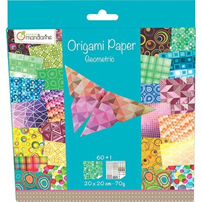 Avenue Mandarine 52501MD Origami barevný papír (čtvercový, 20 x 20 cm, se skladovacím návodem, 60 různých listů a 1 list s oční sadou, geometrický), vícebarevný Avenue Mandarine 52501MD Origami barevný papír (čtvercový, 20 x 20 cm, se skladovacím návodem, 60 různých listů a 1 list s oční sadou, geometrický), vícebarevný