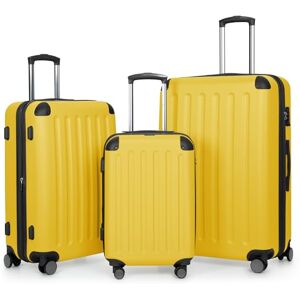 Hauptstadtkoffer kufr Spree Sada 3 kufrů Sada vozíků Trolley kufr Rozšiřitelný, TSA, 4 kola, (S, M & L), žlutý Hauptstadtkoffer kufr Spree Sada 3 kufrů Sada vozíků Trolley kufr Rozšiřitelný, TSA, 4 kola, (S, M & L), žlutý
