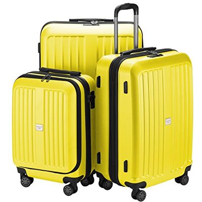 Hauptstadtkoffer XBERG kufr Trolley cestovní kufr tvrdá skořepina matná (S, M, L), Žlutá, Sada, Sada kufrů Hauptstadtkoffer XBERG kufr Trolley cestovní kufr tvrdá skořepina matná (S, M, L), Žlutá, Sada, Sada kufrů