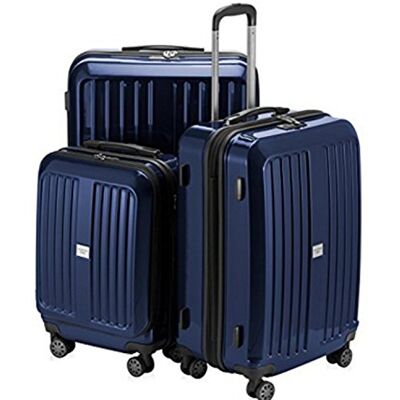 Hauptstadtkoffer XBERG kufr Tvrdá skořepina Trolley ve třech velikostech (S, M, L), Tmavě modrý lesk, Sada, Sada kufrů Hauptstadtkoffer XBERG kufr Tvrdá skořepina Trolley ve třech velikostech (S, M, L), Tmavě modrý lesk, Sada, Sada kufrů
