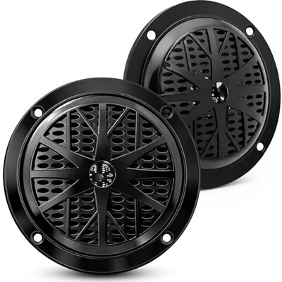 Pyle Vodotěsný námořní reproduktor 10 cm, 2cestný outdoorový audio systém, lodní stereo zvuk odolný proti povětrnostním vlivům, 1 pár Pyle Vodotěsný námořní reproduktor 10 cm, 2cestný outdoorový audio systém, lodní stereo zvuk odolný proti povětrnostním vlivům, 1 pár